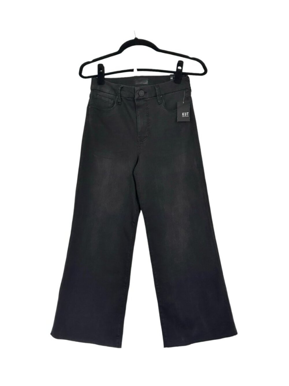 Kut From the Kloth Meg High Rise Fab Ab Wide Leg Raw Hem - Picture 2 of 9